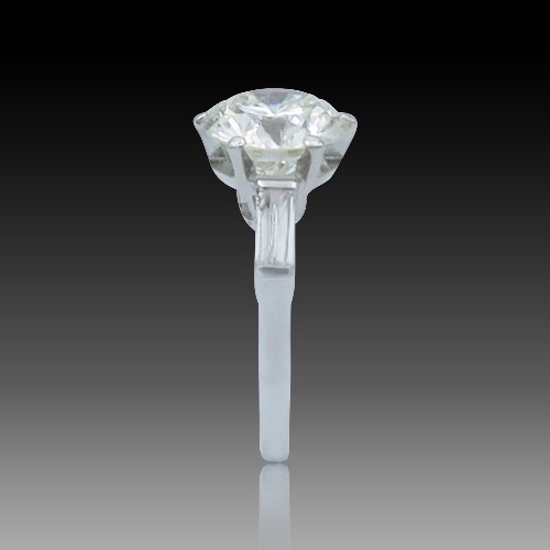 Solitaire En Platine Avec Diamant Brillant De Cts J Si Hrd