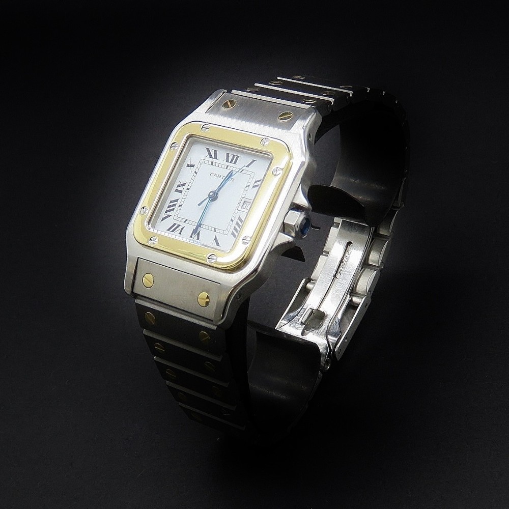 Montre vendue Cartier Homme "Santos" Rectangulaire en Or et Acier