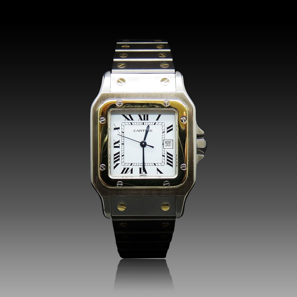 Montre vendue Cartier Homme "Santos" Rectangulaire en Or et Acier