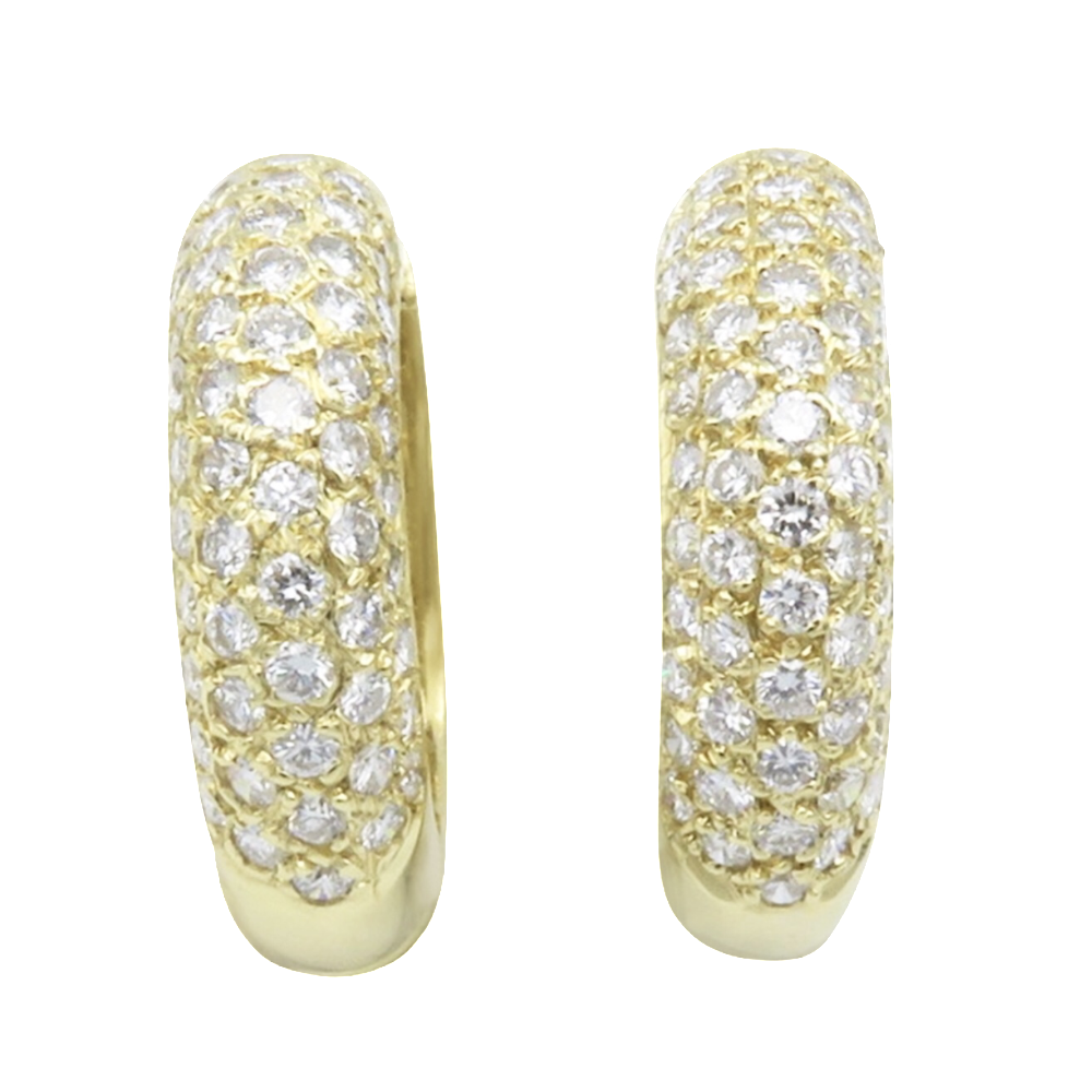 Créoles Épaisses Or jaune & Diamants – Boucles d'Oreilles Femme